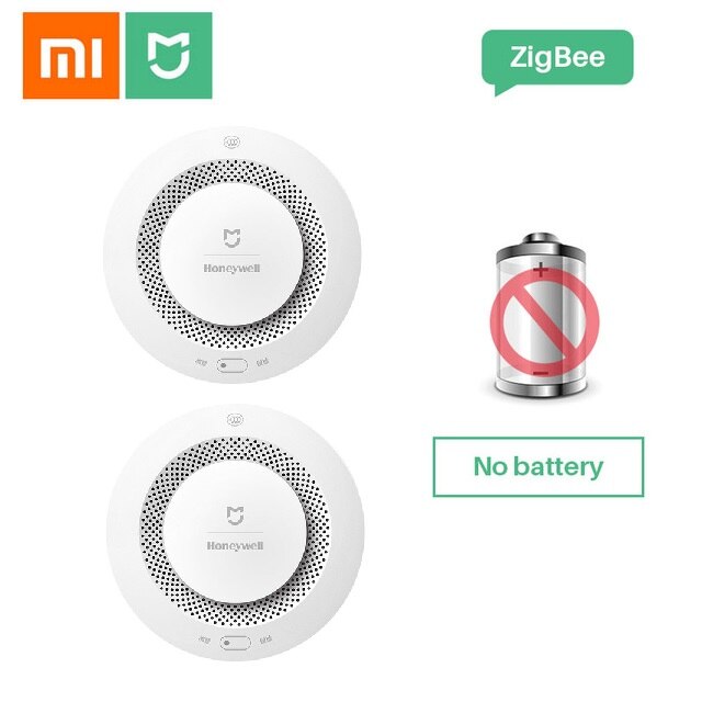Mijia honeywell brandalarm røgsensor gasdetektor arbejde med multifunktionsgateway 2 smart home security app control: 2 stk med batteri