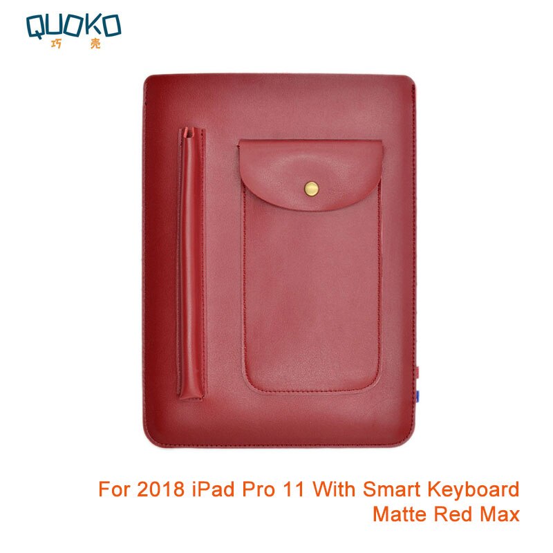 Multi-function ultra-thin super slim sleeve pouch cover,microfiber leather tablet sleeve case for iPad Pro 11 inch: Matte Red Max