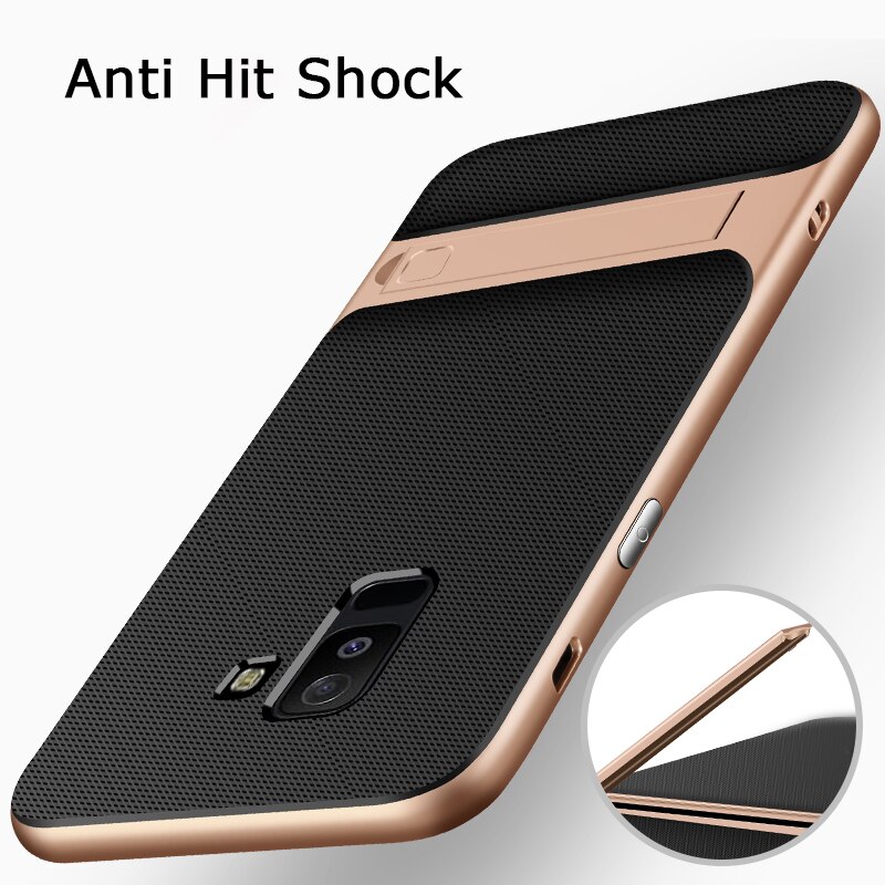 Luxury Full Cover for Samsung Galaxy A6 / A6 Plus + Phone Cases 3D Stand Silicone Hybrid 360 Protective Back Armor Fundas