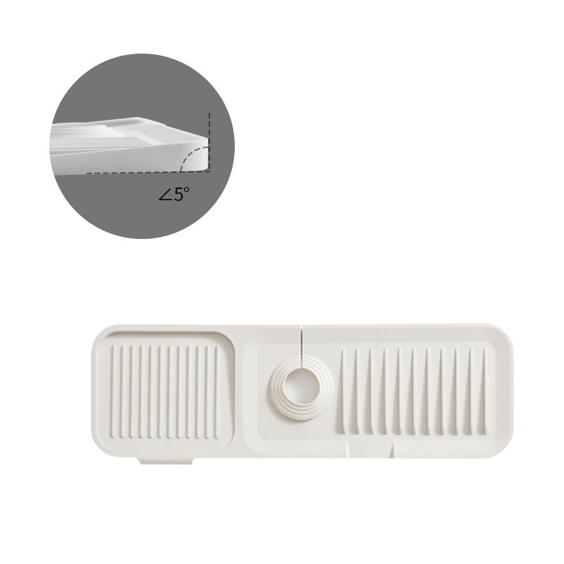 Kitchen Silicone Splash Pad Sink Faucet Splash Catcher Countertop Drainage Drying Mats Protector Mat Draining Pad Kitchen Gadget: M / Red