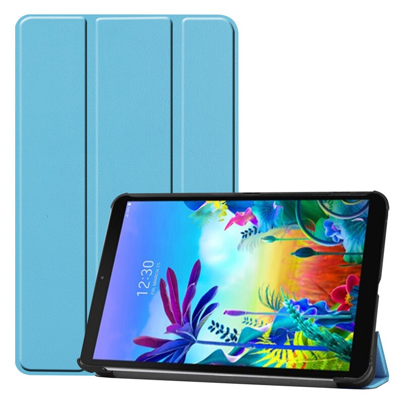 For LG G Pad GPad 5 Case 10 1 inch LM-T600L PU Leather Folding Stand Magnetic Cover for LG GPad5 10.1 inch Tablet Case Kids: Sky Blue