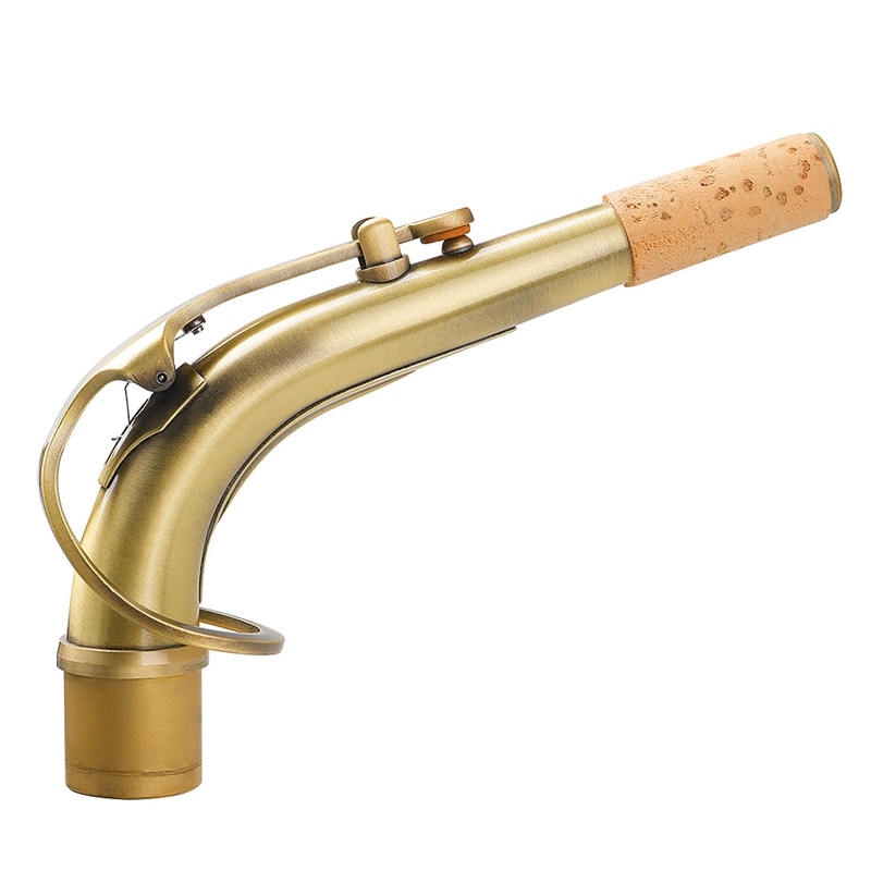 hg-eb cuello para saxofón alto MATERIAL DE LATÓN saxofón cabeza de cuello doblado 24,5mm accesorio para Saxofón para el paso y La intonación de corcho: Army Green