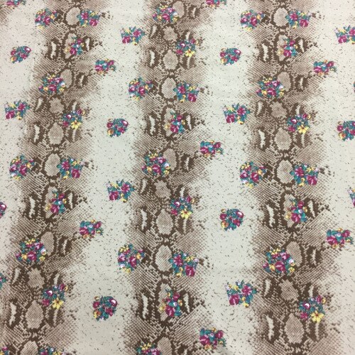 2022 Snake Pattern Chiffon Linen Imitation Cotton Polyester Printed Cotton Snake Pattern Printed Fabric Dress Fabric: 2
