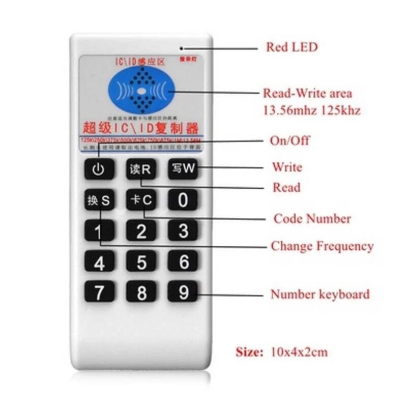 De Frecuencia 125Khz-13,56 MHZ duplicador copia clonador RFID tarjeta NFC IC lector y escritor de Control de acceso Etiqueta de tarjeta duplicador