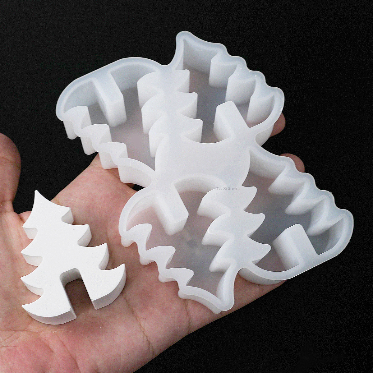 4-gaats kerstboom kandelaar siliconen mal DIY handgemaakte aromath kaars mallen gips hars kaarshouder ambachten maken gereedschap