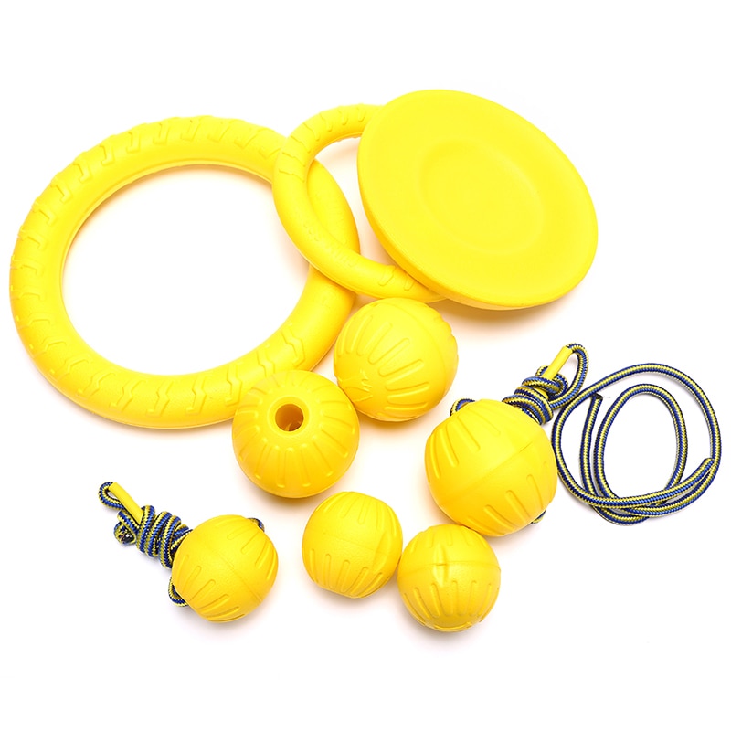 Pet Dog Training Chew Toy Indestructible Solid Rubber Ball Play Fetch Bite Carrier Rope Bite