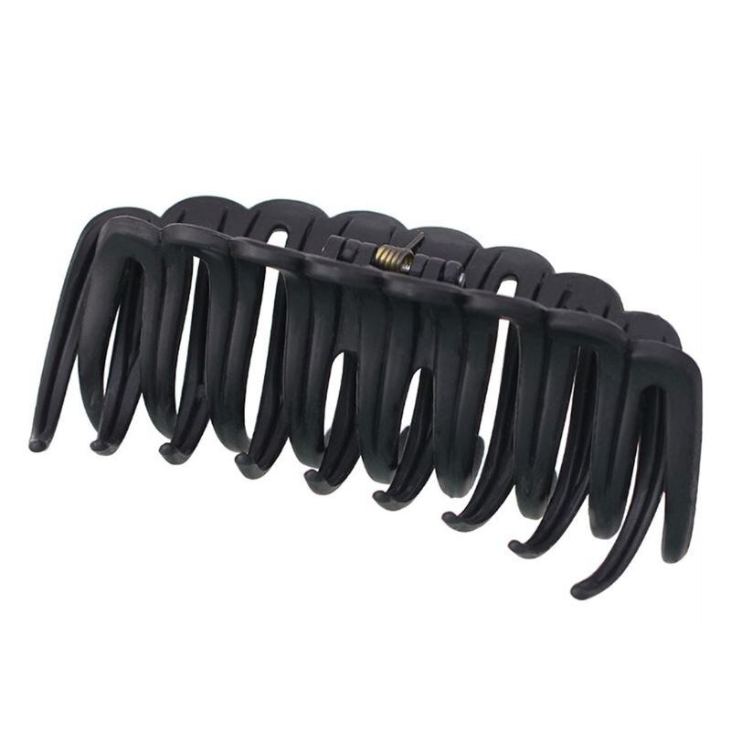 Pinza grande y gruesa para el pelo Jumbo para mujer, pinza negra para cola de caballo, abrazadera geométrica Simple, resorte de ducha de baño, pinza de plátano, 12cm: Scrub Black