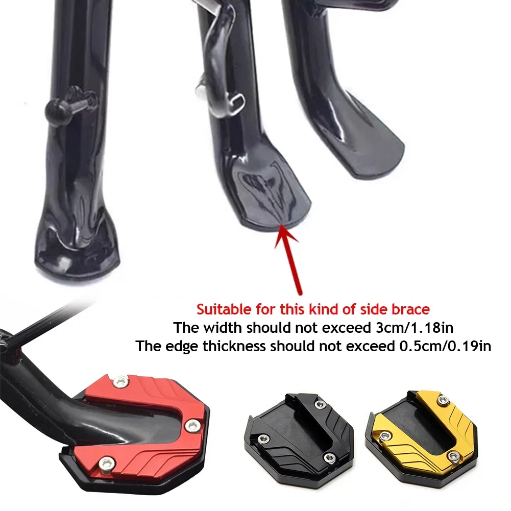 Universale Scooter moto bici cavalletto Extender piede supporto laterale estensione Pad piastra di supporto antiscivolo Base allargata