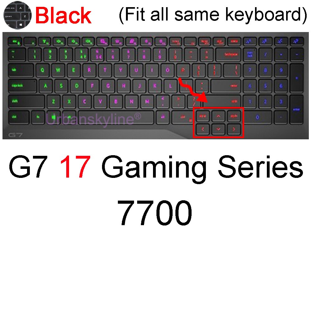 G3 Keyboard Cover for Dell G7 G15 Gaming G5 SE Pro 15 17 5587 7500 7588 7590 7700 7790 Laptop Protector Skin Case Silicone 15.6: Black G7 17