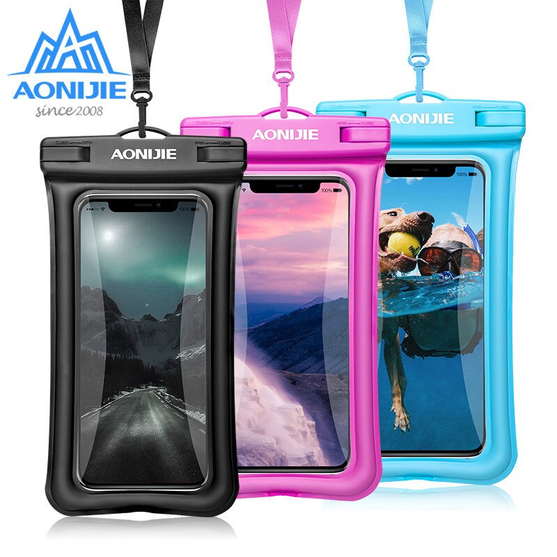 Aonijie Drijvend Waterdichte Telefoon Case Tpu Mobiele Telefoon Pouch Dry Bag Cover Voor River Trekking Zwemmen Strand Duiken Drifting