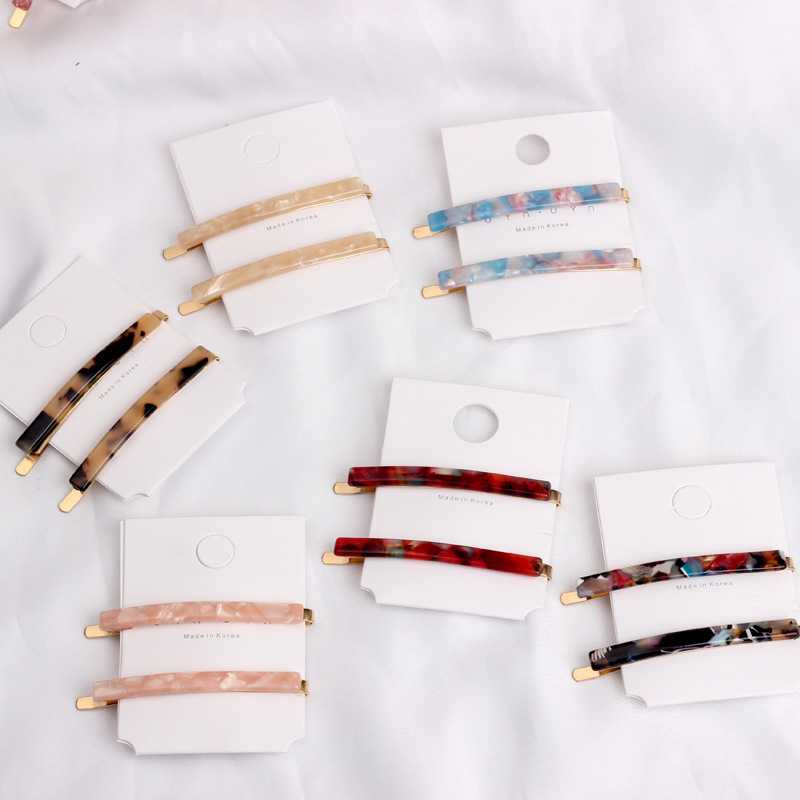 2 teile/satz Frauen Metall Acetat Haarnadel Seite Clip Leopard Haar Clip Geometrische Haarnadeln Griffe Kopf Schmuck Haar Styling