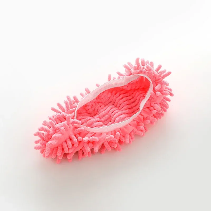Zapatillas de limpieza de polvo para el hogar, paño de microfibra para limpiar zapatos, 1 piezas: Rosa