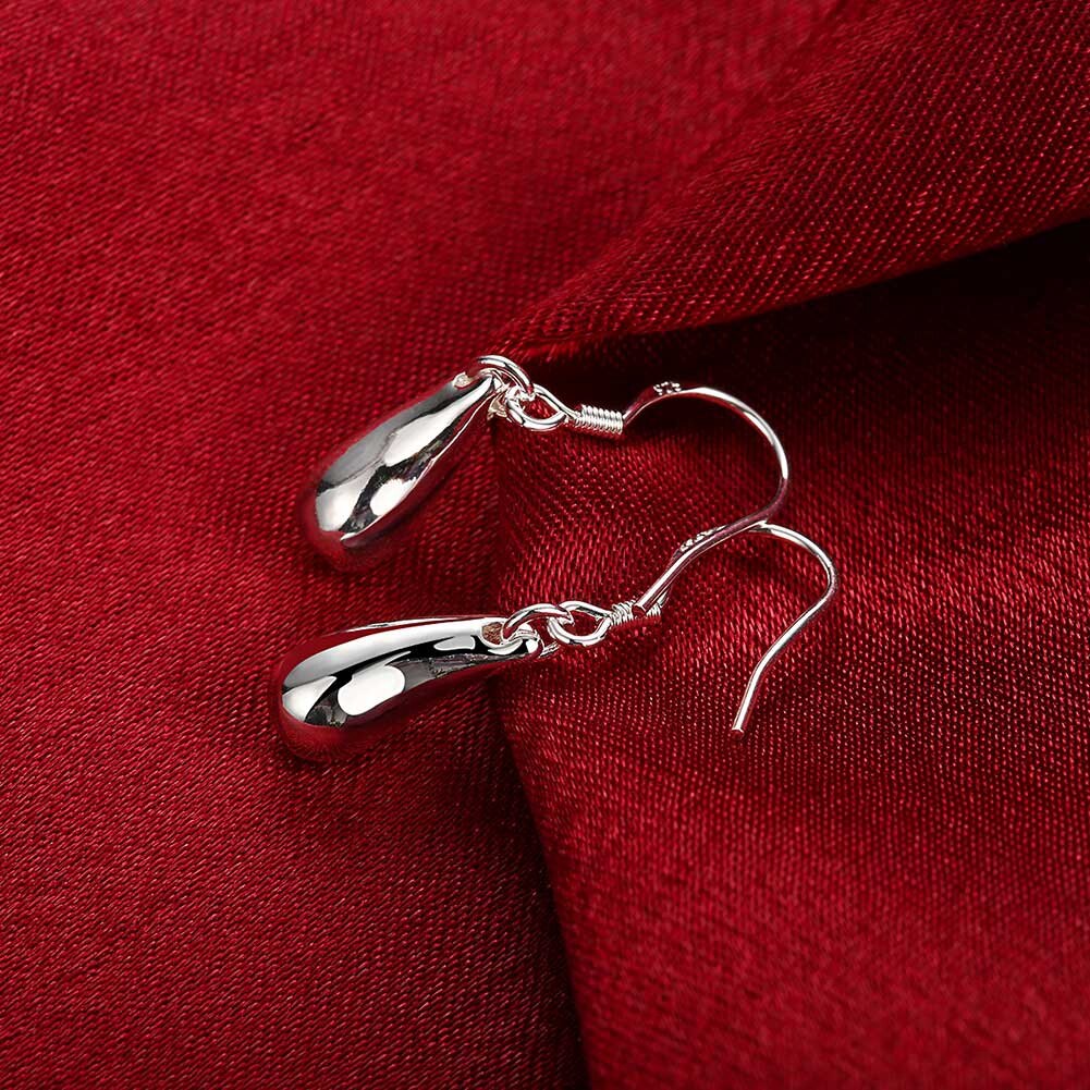 Heiße neue 925 Sterling Silber wasser tropfen anhänger halskette ohrring Schmuck-einstellen für frauen Party hochzeit schmuck mädchen Weihnachten