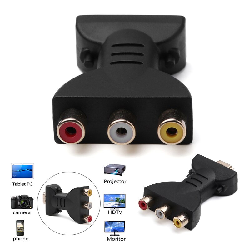 Hdmi Male Naar 3 Rca Rgb Video Audio Adapter Av Component Converter Voor 720P 1080iP 1080P Hatv dvd Projector Video Adapter