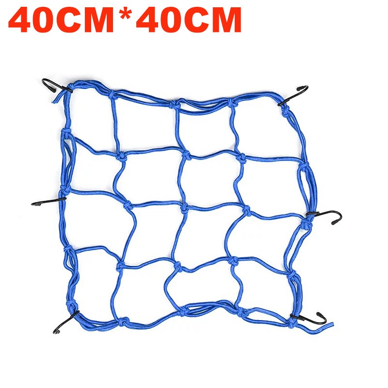 Casco del motociclo Serbatoio Del Carburante Netto Moto Attrezzature Bungee Cargo Maglia 40X40 cm Rete portaoggetti per moto 6 Ganci Tenere Deposito Mesh Portatile: Blue