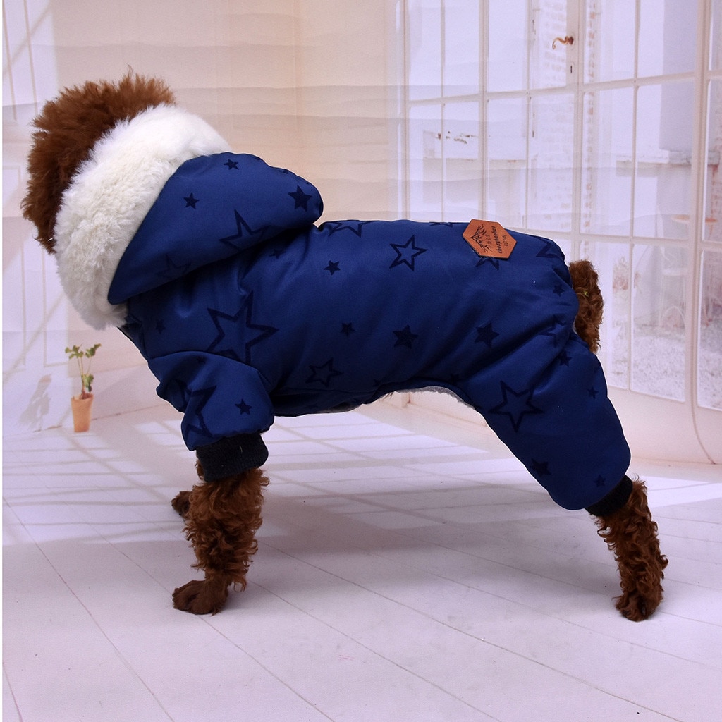 Miękkie futro z kapturem ciepłe bawełniane ubrania dla psów dla małych psów wiatroszczelna kurtka dla zwierząt ubranko dla psa odzież zimowa dla psa ciepłe # G5