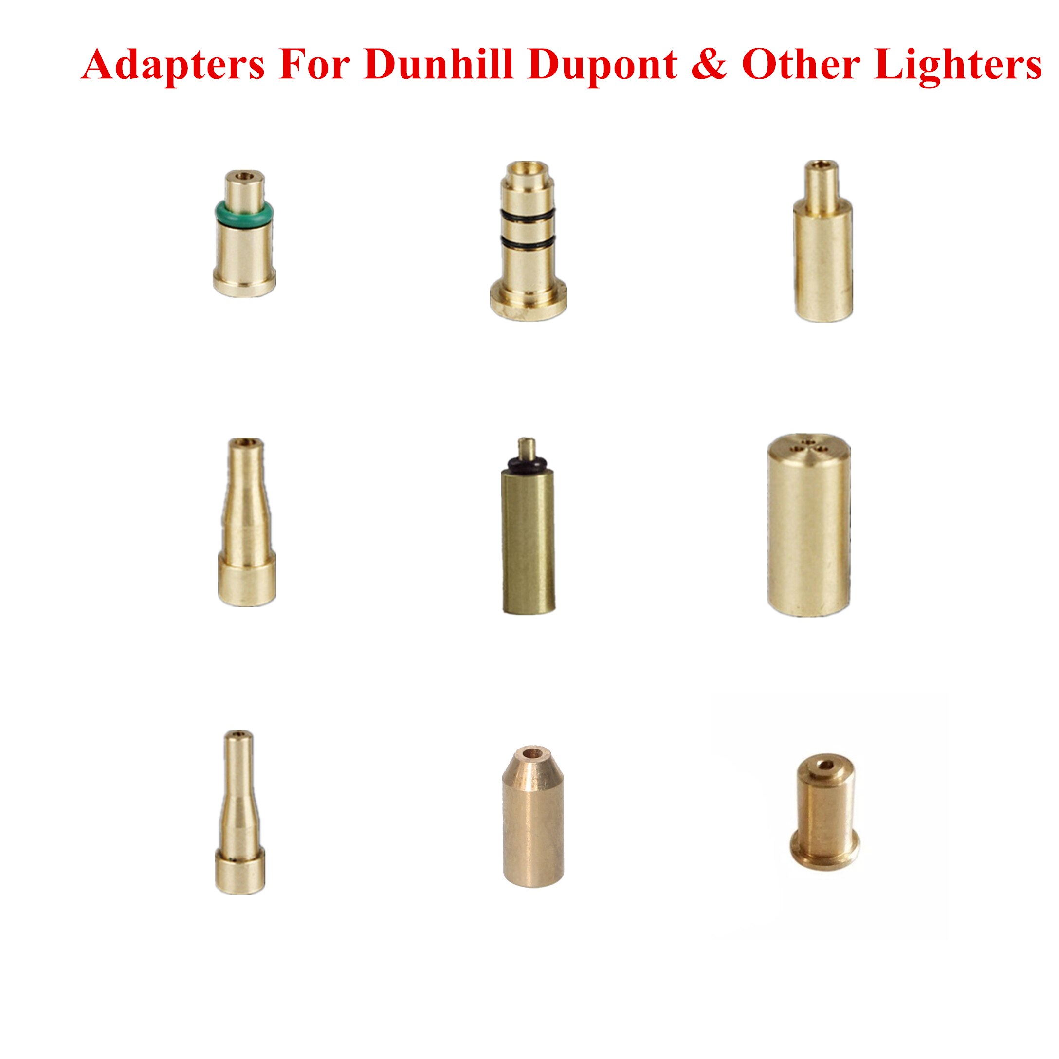 9 stk/sæt genanvendelig messing kobber gasdyseadapter til dunhill dupont &amp;amp; andre lightere special refill butan værktøj