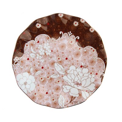 EECAMAIL British Afternoon Tea Set Home Coffee Cup Luxury Exquisite Bone China Coffee Set Ceramic Valentine's Dessert Plate: 8-INCH PLATE