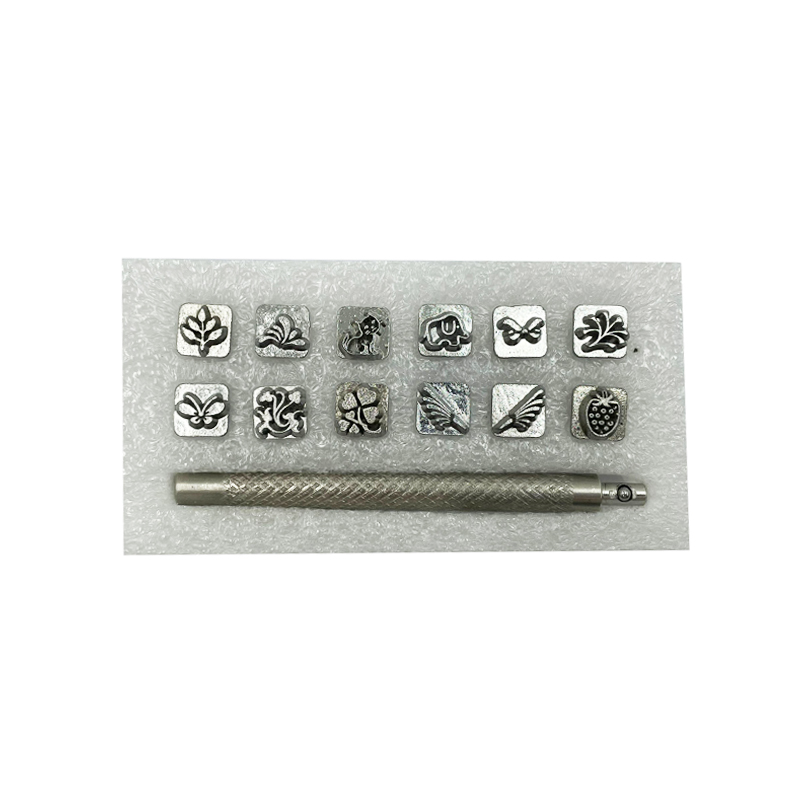 Juego de sellos de Metal, herramienta de troquel de estampado con 52 letras y 10 números para artesanía de cuero, grabado en relieve de cuero curtido vegetal DIY: Verde claro