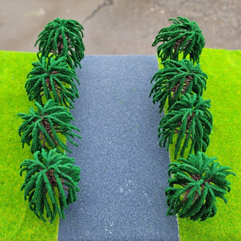 8pcs Willow Tree Model Miniature Simulation 10cm Green Tree Model Sand Table Material City Street Highway Railway Model Layout