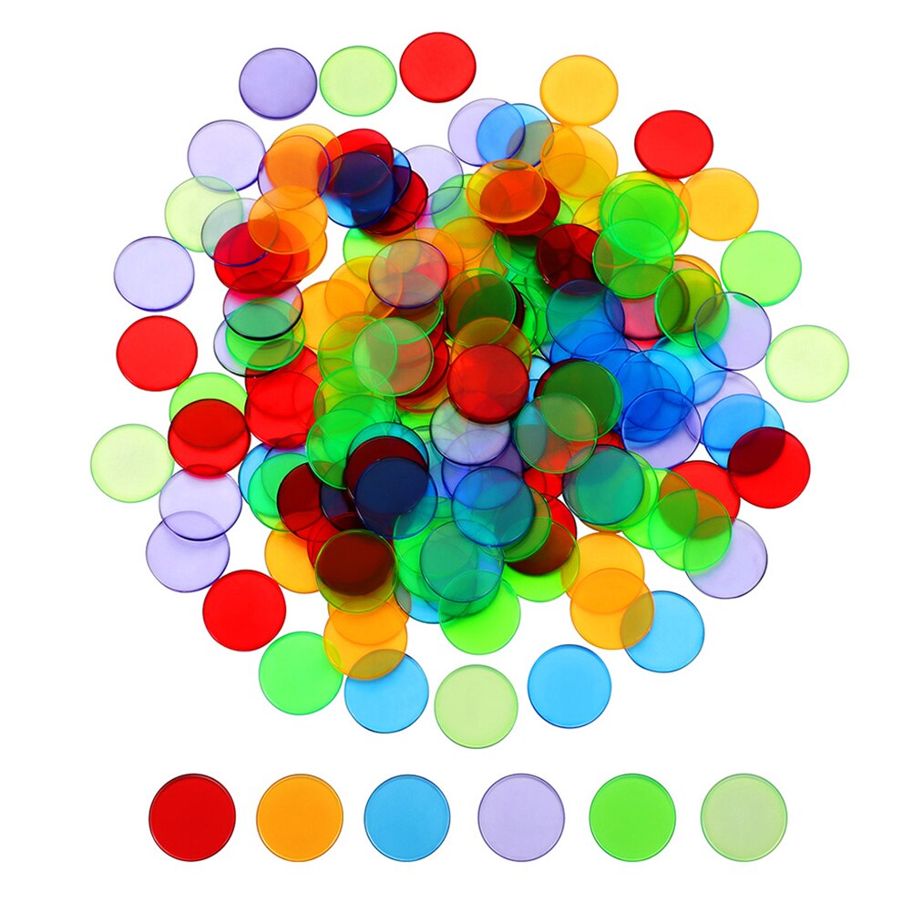 200Pcs Bingo Game Chips Colorful Useful Bingo Game Props Counting Discs Markers Accessories