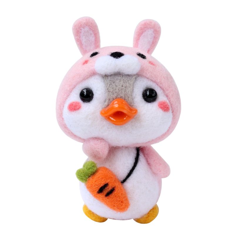 Elk Penguin Wool Felt Craft DIY Unfinished Poked Set Handcraft Material Bag Pack: 07