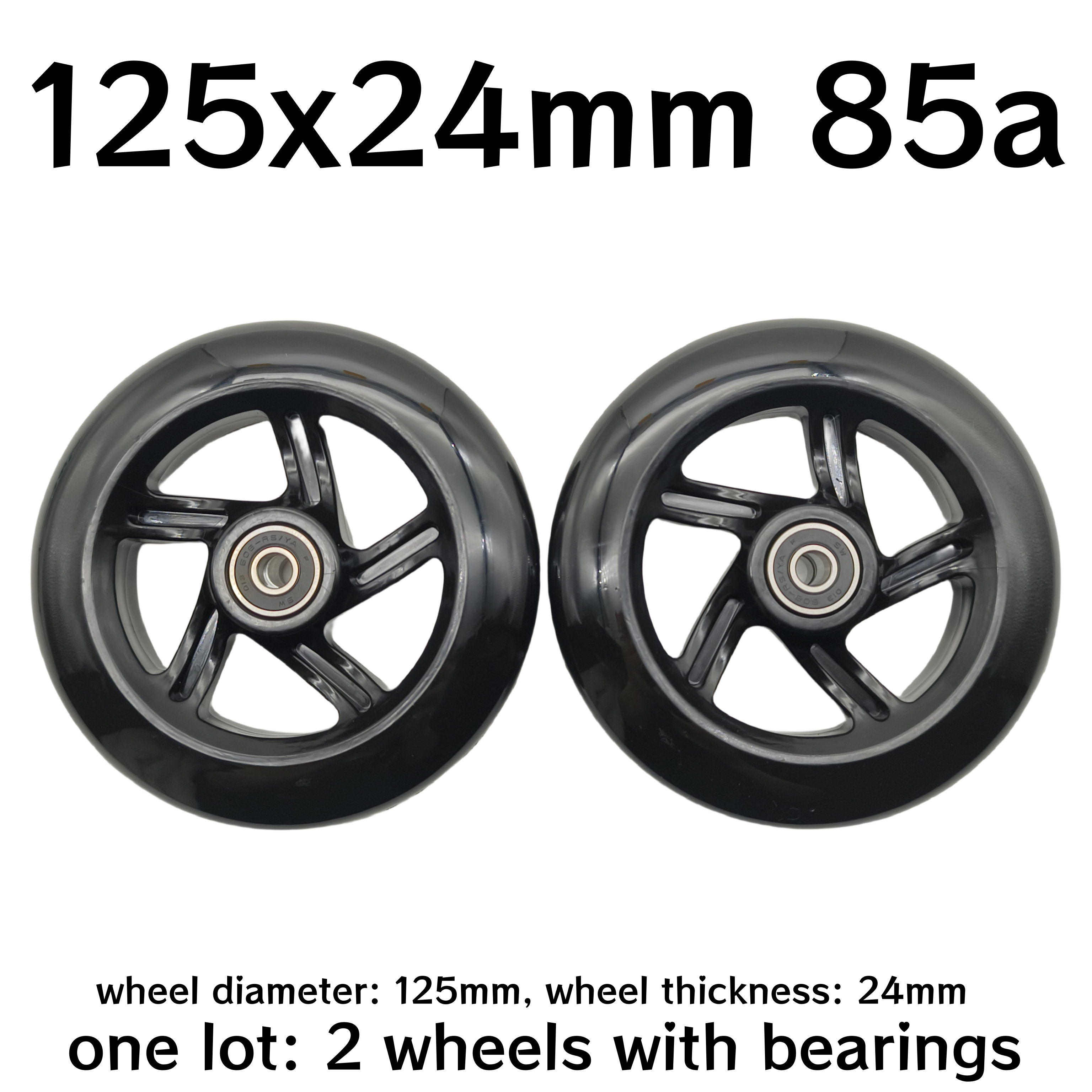 scooter accessories skate wheel scooter wheel 90mm 110mm 120mm 125mm wheel thickness 24mm 2wheels/lot: Pink