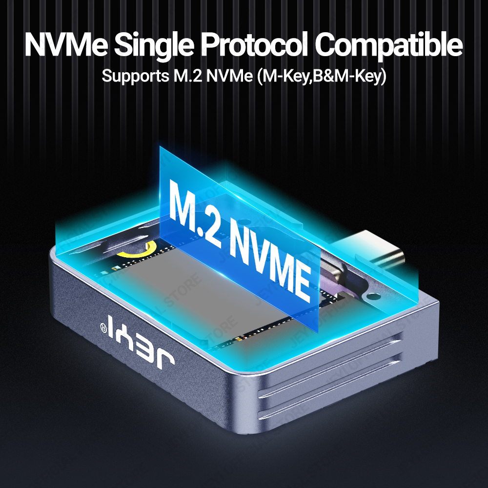 JEYI 2230 M.2 NVMe Direct-Attach SSD-Gehäuse, USB 3.2 10 Gbit/s Inline-Aluminium-Solid-State-Laufwerk mit Magnet-Schutzhülle
