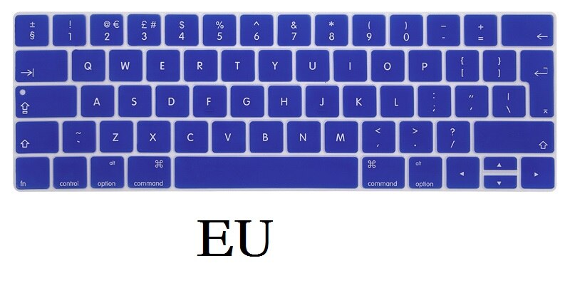 Silicon Waterproof Keyboard Film Skin EU US English Keyboard Skin for Macbook Pro 13 15 Keyboard Cover A1989 A1990: EU-Purple