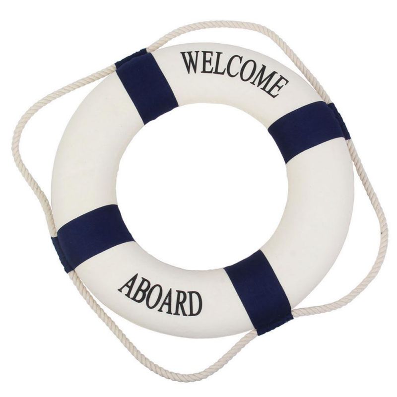 1 ud. Estilo marinero Lifebuoy, náutica a bordo, señal de decoración del hogar, anillo decorativo de vida, Bar, decoración del hogar, 3 tamaños: Azul / 14 cm