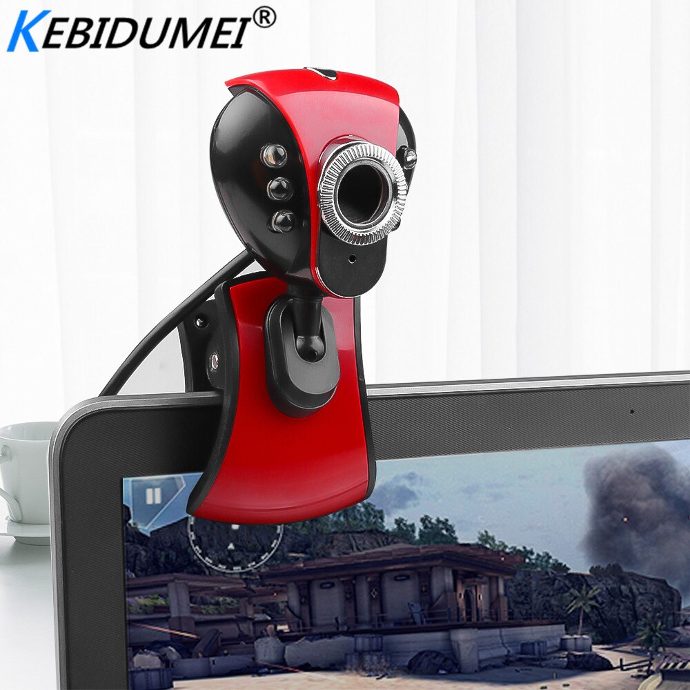 Kebidumei USB 2.0 PC Camera 50.0M HD Webcam 6 LED Webcam met MICROFOON voor Computer Laptop