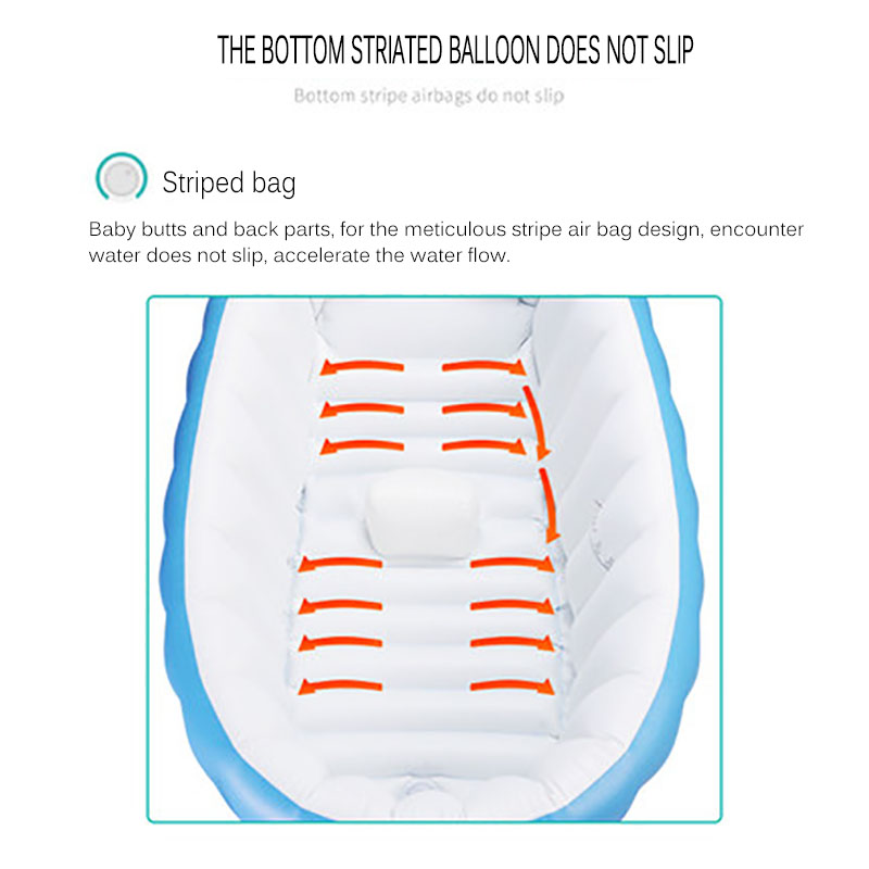 Children Bathtub 98X65X28cm Inflatable Bath Tub Child Tub Cushion Warm Winner Keep Warm Folding Portable Bathtub