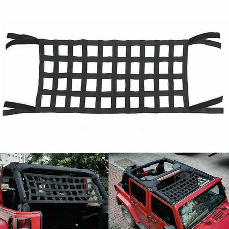 Hamaca de techo multifunción para coche, red de almacenamiento de carga, cubierta de coche apta para Jeep Wrangler TJ JK JL
