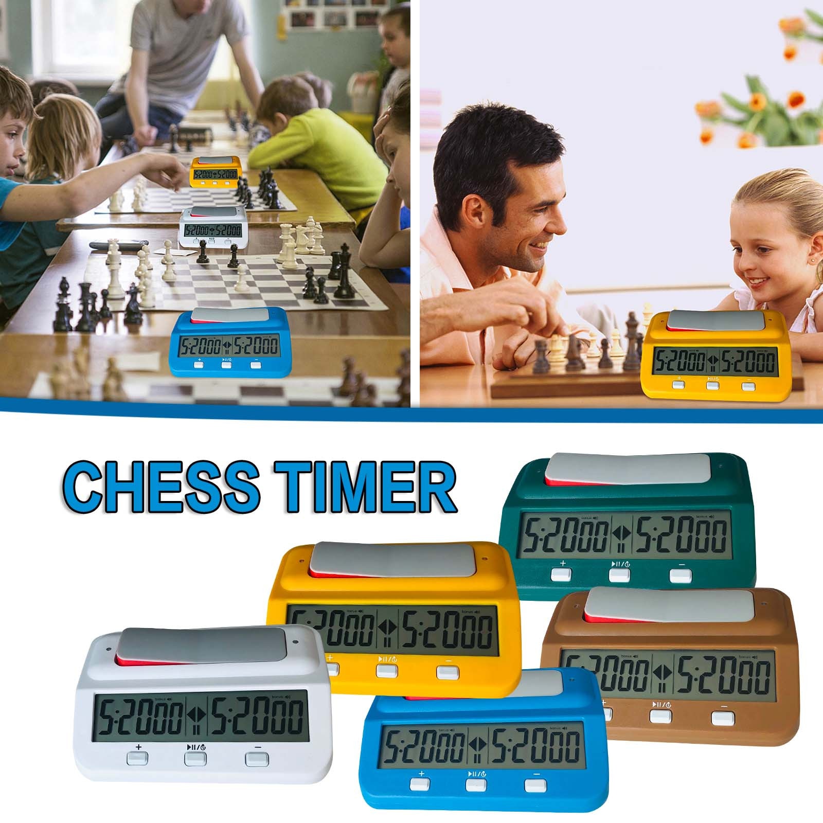 40# Chess Clocks Portable Digital Chess Board Competition Count Up Down Chess Games Electronic Alarm Stop Timer