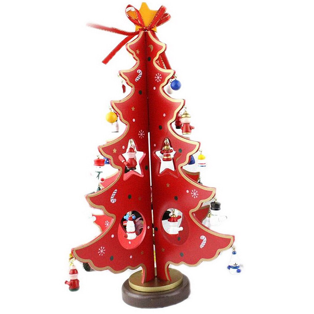 Christmas Tree DIY Wooden Table Decoration Home Ornaments 21CM: NO1
