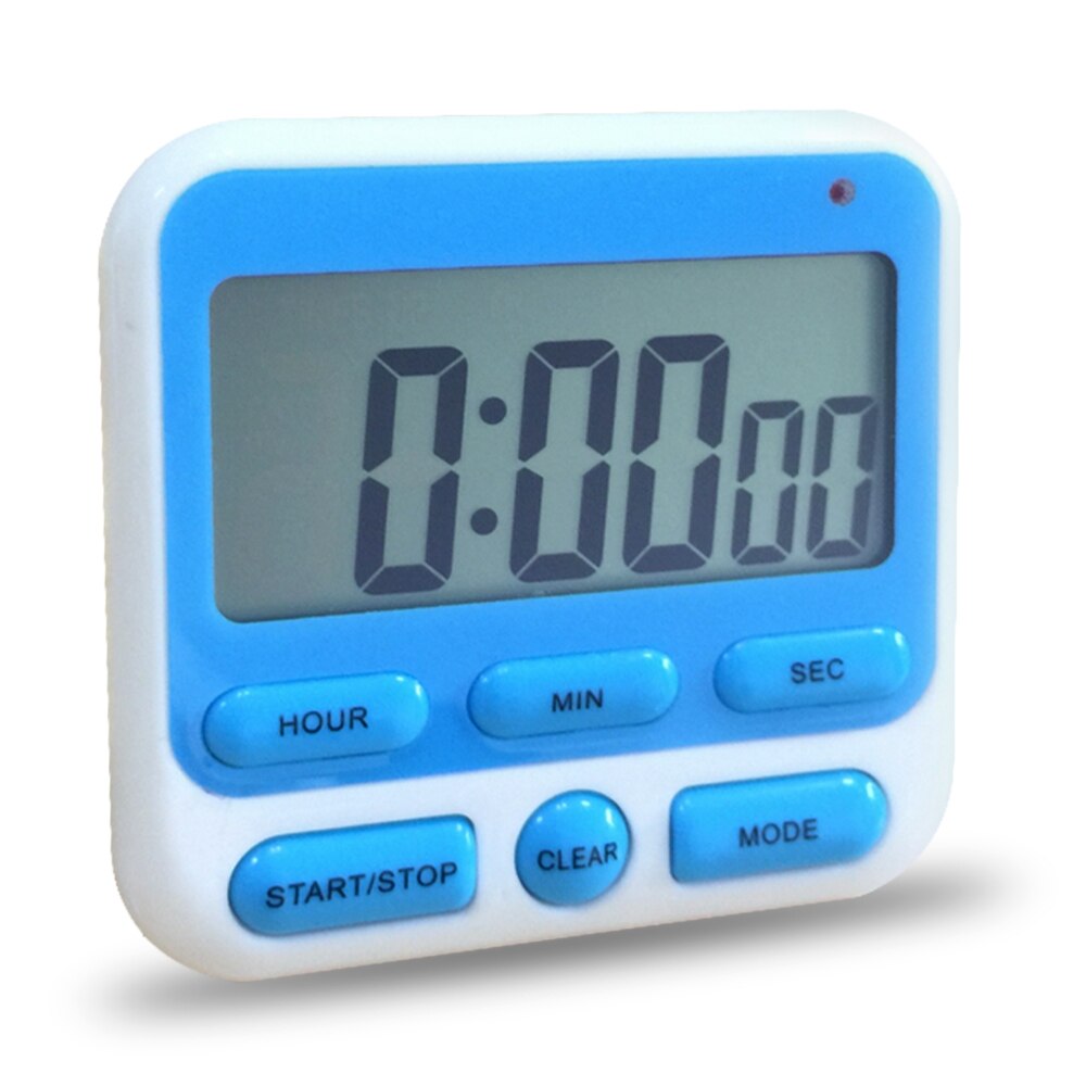 Digitalen Bildschirm Küche Timer Countdown Kochen Laut Alarm Magnetische Rückseite Stand Schlaf Stoppuhr Backen Temporizador Große LCD: Blau
