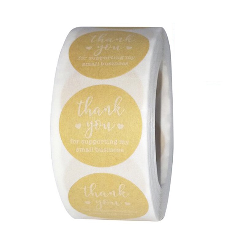 500pcs Gold Foil Thank You Stickers For Seal Labels 1in Packaging Stickers