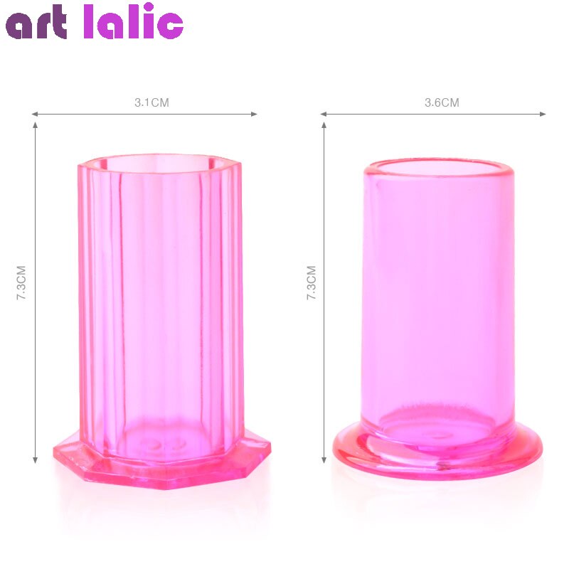 Soporte de almacenamiento de pinceles para decoración de uñas, estuche organizador de bolígrafos de pintura de uñas rosa roja, utensilios de manicura cosmética, 1 ud.