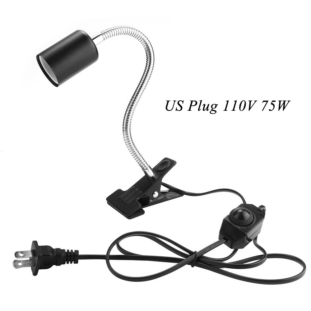 impostato di lampade per rettili lampada UVB 3.0 con lampadina a clip portalampada termometro igrometro tartaruga tartaruga lampada crogiolarsi kit lampada di calore: US spina 110V 75W