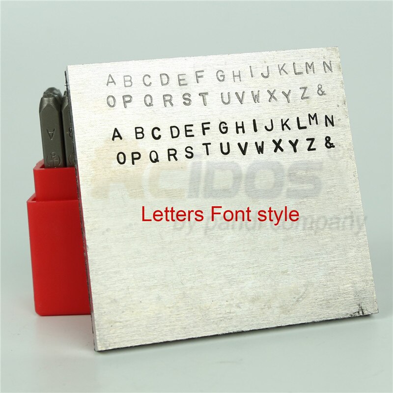 6MM English letters Standard Font style punch stamps alphabets(A-Z &amp;) 27pcs/box