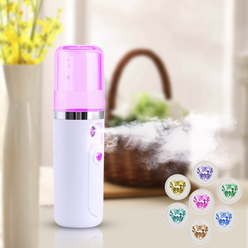 Portable Handheld Nanomist Hydrating Beauty Face Device USB Facial Steamer Air Humidifier Oil Diffuser for Home Car Mist Maker