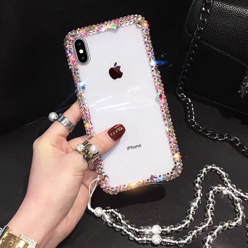 Di lusso di Bling di Cristallo Bello di Diamanti di Strass 3D cassa del telefono morbida per iphone X XR XS 11PRO MAX 7 8 più trasparente funda copertura: for iphone 8