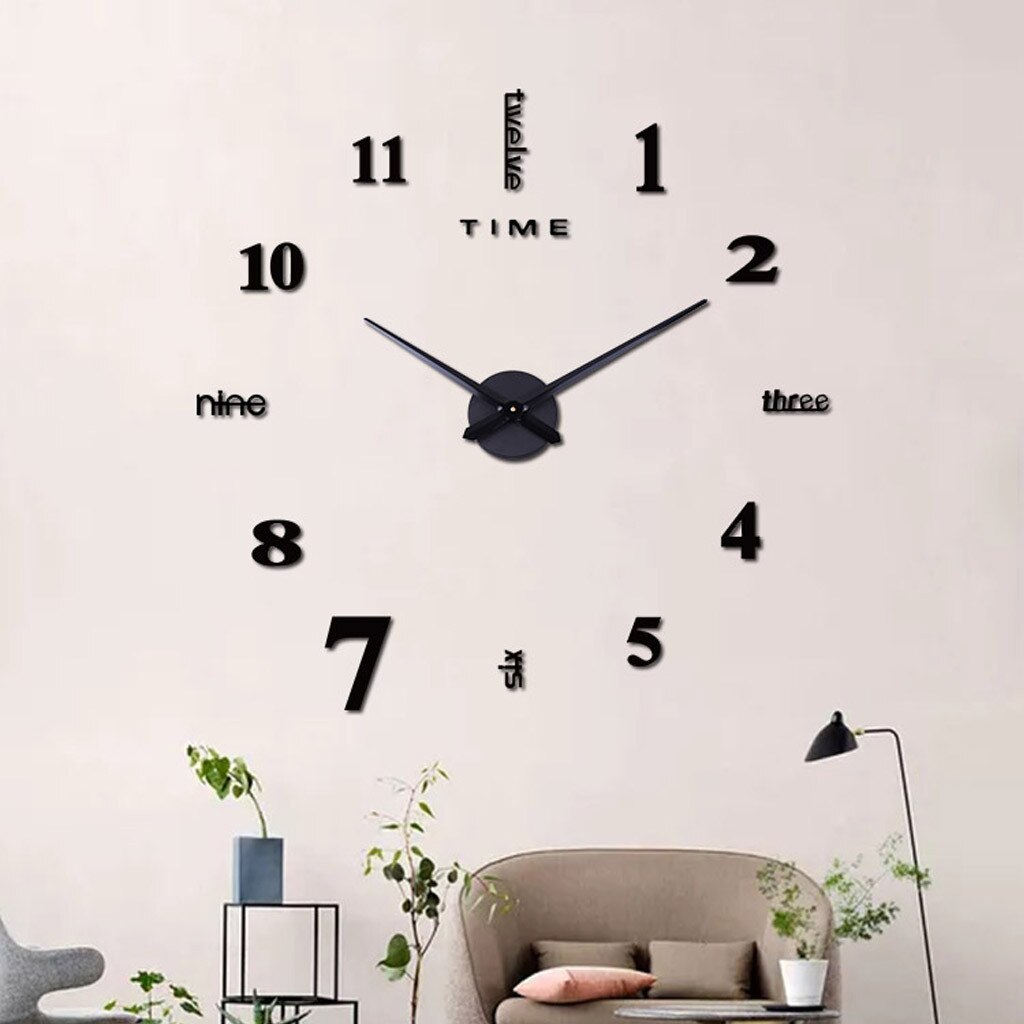 Creatieve Wandklok Frameloze Diy Muur Mute Klok 3d Spiegel Oppervlak Sticker Home Office Настенные Часы @ 30