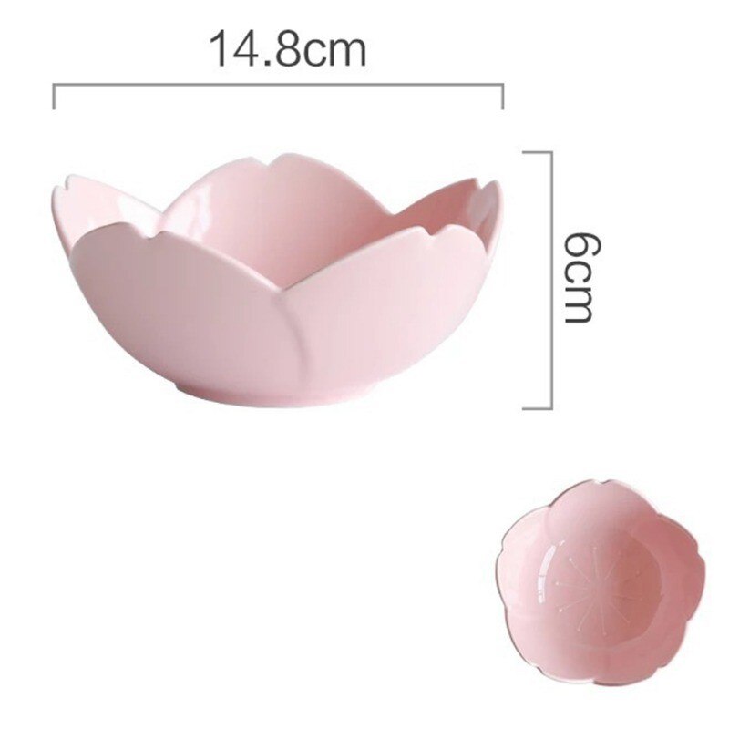 Juego de vajilla de cerámica rosa para cocina platos de porcelana con forma de flor, ensalada de pastel y postres, plato: B1