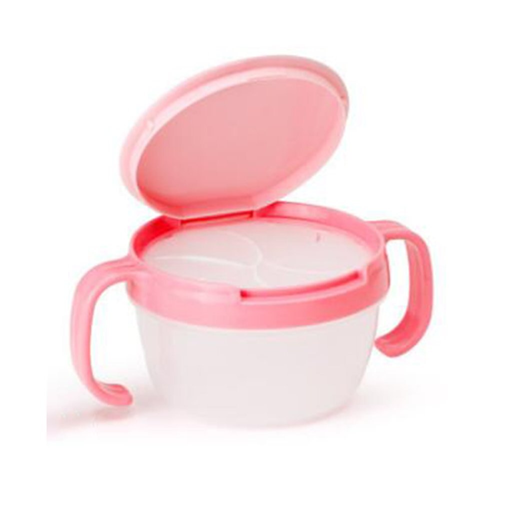 Baby Food Container Spill Proof Dishes Feeding Children Candy Colors Double Handle Cup: watermelon red