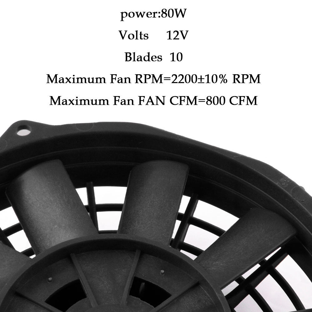 Universal 12V 80W 7 Inch Slim Reversible Electric Radiator Cooling AUTO FAN Push