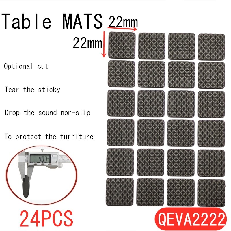 Alfombrilla para los pies autoadhesiva negra y cuadrada redondo, almohadillas de fieltro, alfombrilla antideslizante, amortiguador de parachoques para silla, Protector de mesa, Hardware: QEVA2222
