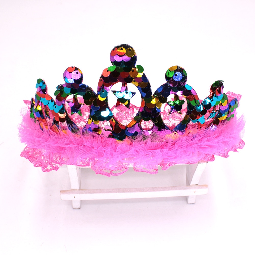 Leuke Roze Zijde Strass Prinses Kids Meisjes Crystal Haarband Wedding Crown Strik Hoofdband Haar Accessoires