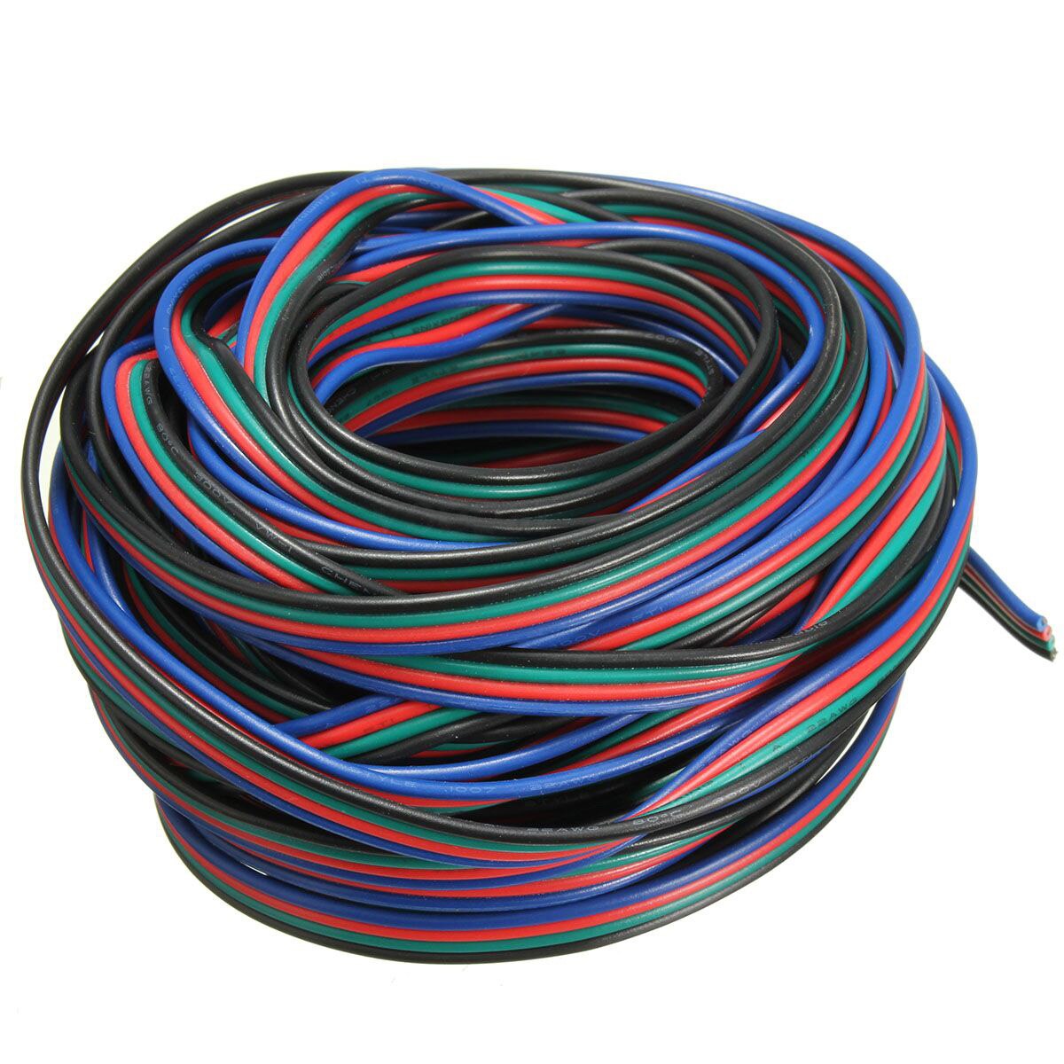 4 -benet ledning forlængerstik kabel ledning til led rgb strip 3528 5050 stik farverig 5m
