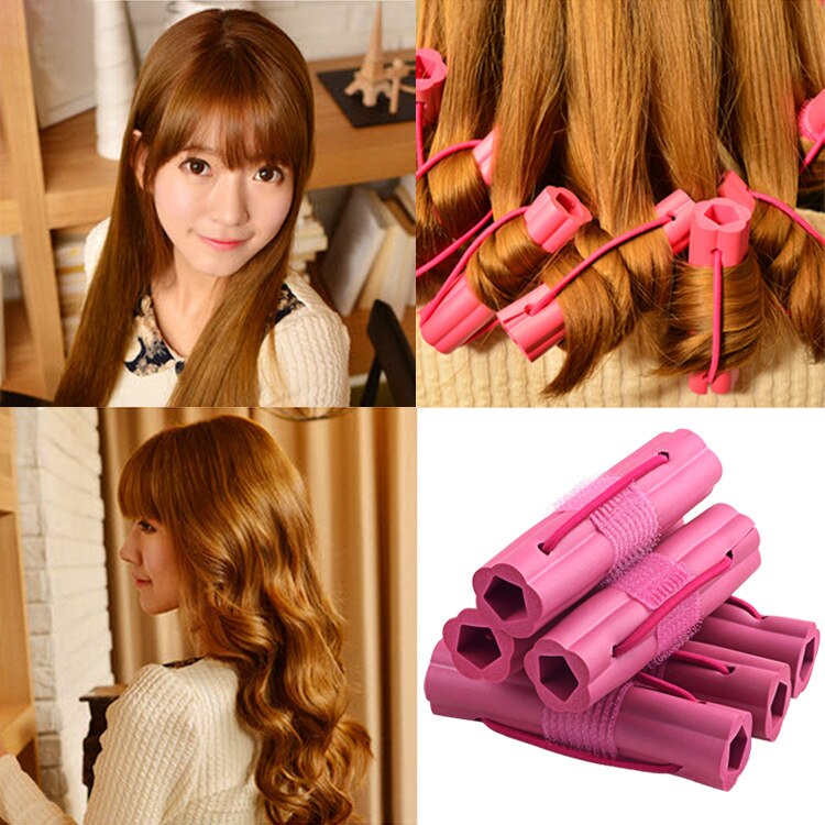 6 stuks ic foam spons haarkrultang diy golvend haar reis thuisgebruik zachte haarkrultang rollers styling tools
